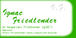 ignac friedlender business card